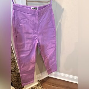 AMYLYNN LILAC FAUX LEATHER TROUSERS Sz M